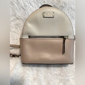 Kate Spade pink and white backpack purse
